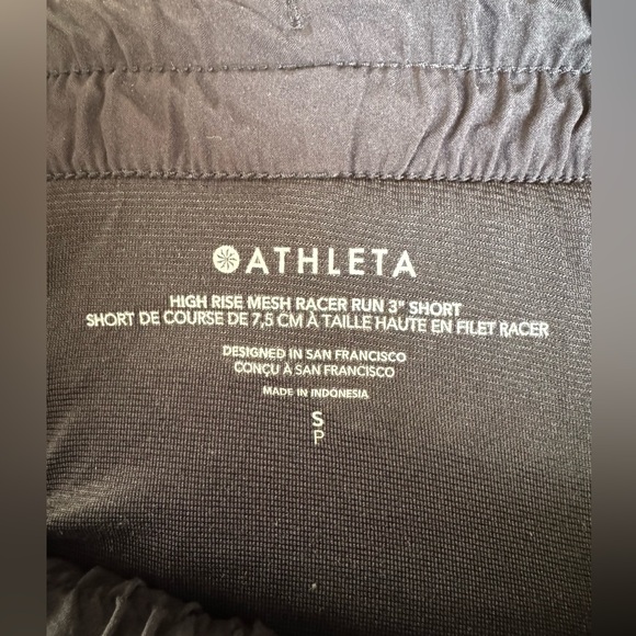 ATHLETA High Rise Mesh Racer Run 3” Short | Size Small - Picture 4 of 4